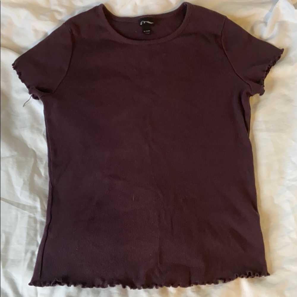 Purple ribbed t-shirt